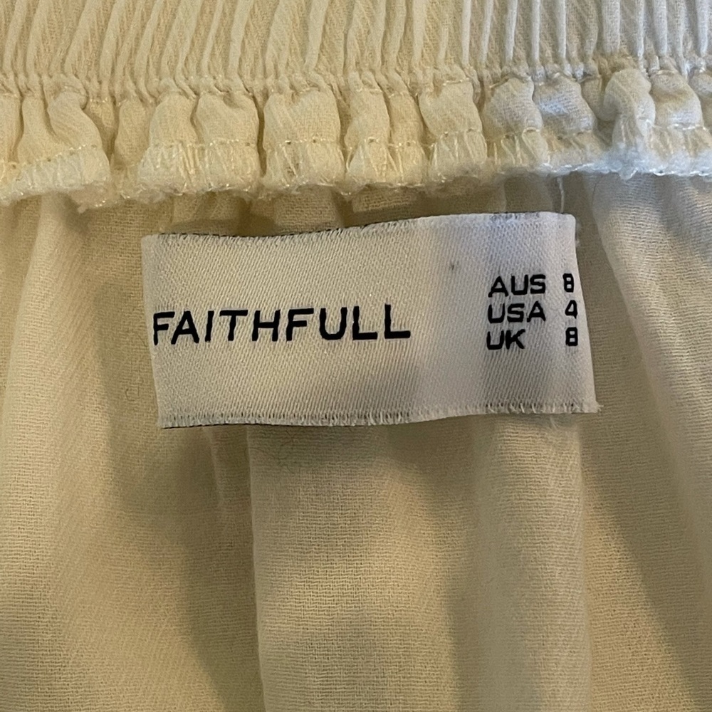 Faithfull The Brand‎ White Off The Shoulder Tilly Top Size 4 - Picture 10 of 12